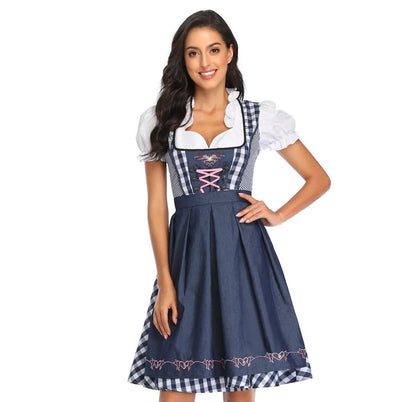 Lena | Dirndlkleid mit Schnürung und karierter Rockpartie