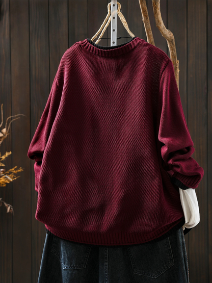 Selina | Damen lockere Strickjacke mit Knöpfen