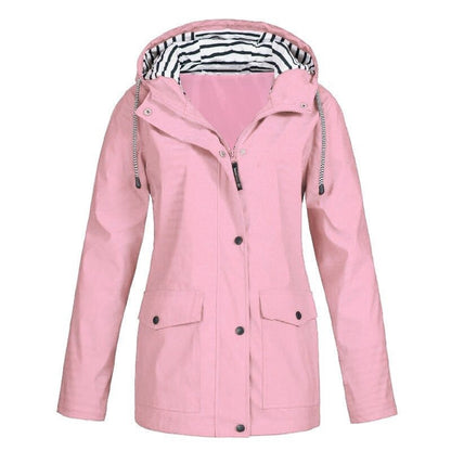 Jasmina | wasserdichte Outdoor-Wanderjacke mit Kapuze und Taschen