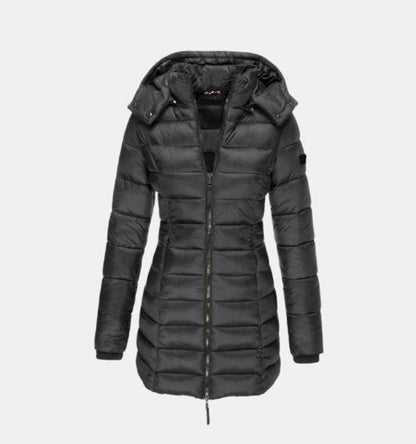 Anna | Damen lange Winterjacke mit Kapuze