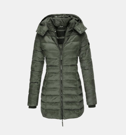 Anna | Damen lange Winterjacke mit Kapuze