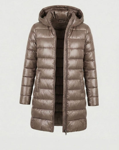 Sophia | Damen ultraleichte Daunenjacke mit Kapuze