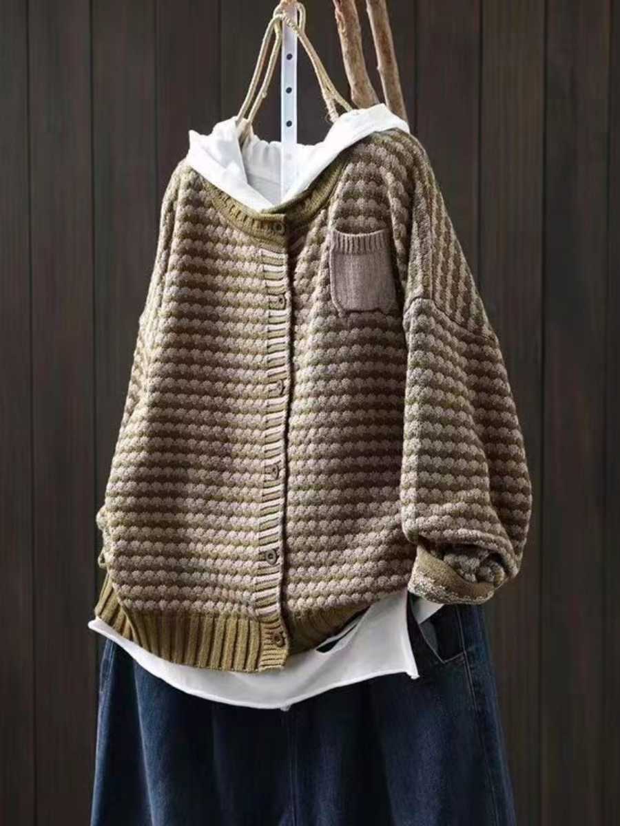 Milena | Damen Strickjacke mit Knöpfen im Relaxed Fit
