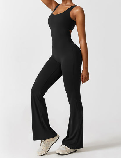 Anni V-neck flared jumpsuit