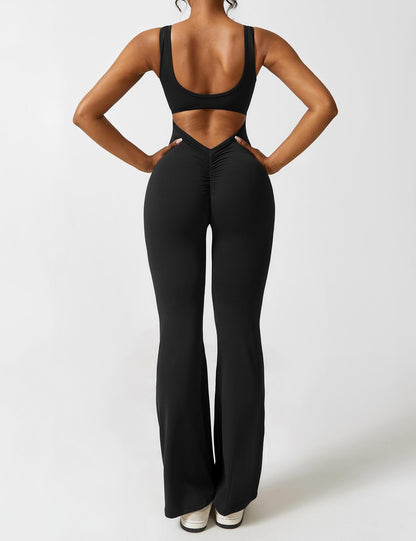 Anni V-neck flared jumpsuit