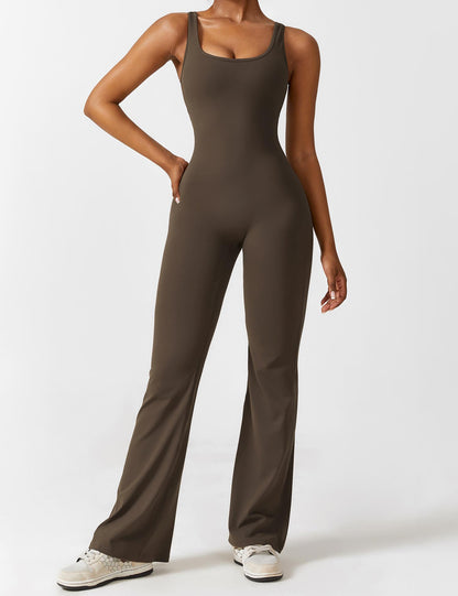 Anni V-neck flared jumpsuit