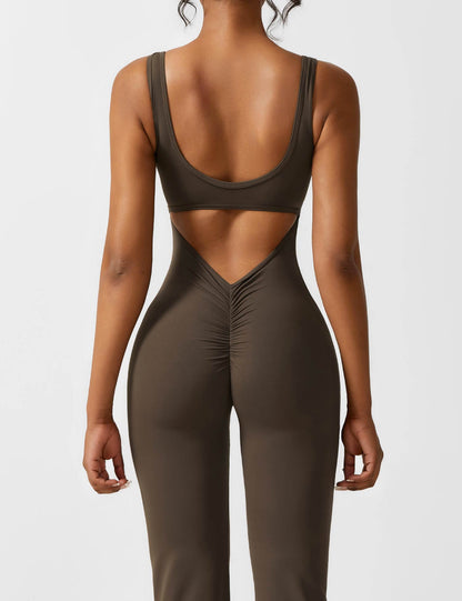 Anni V-neck flared jumpsuit