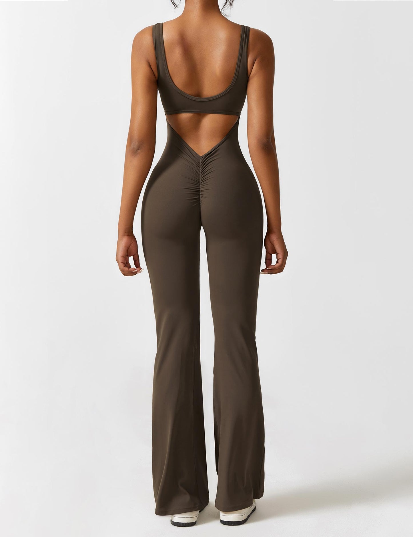 Anni V-neck flared jumpsuit