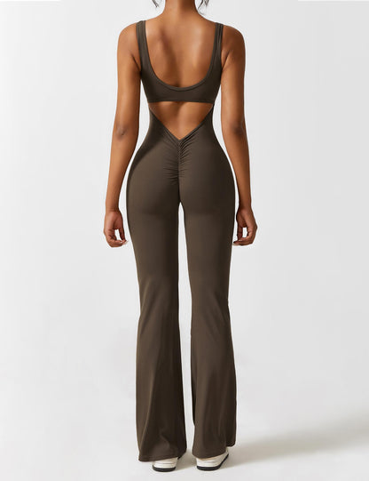 Anni V-neck flared jumpsuit