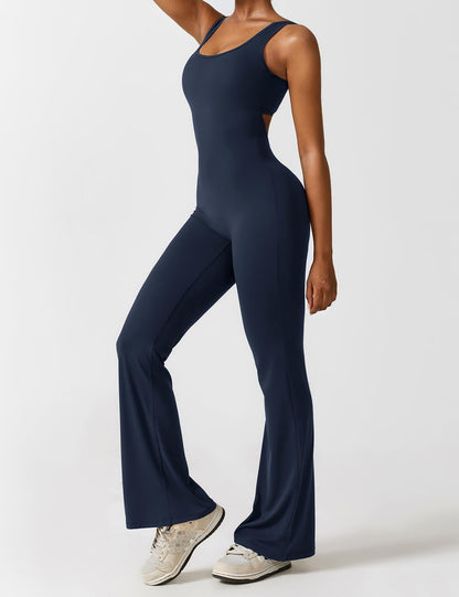 Anni V-neck flared jumpsuit