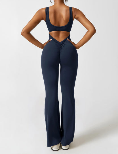 Anni V-neck flared jumpsuit