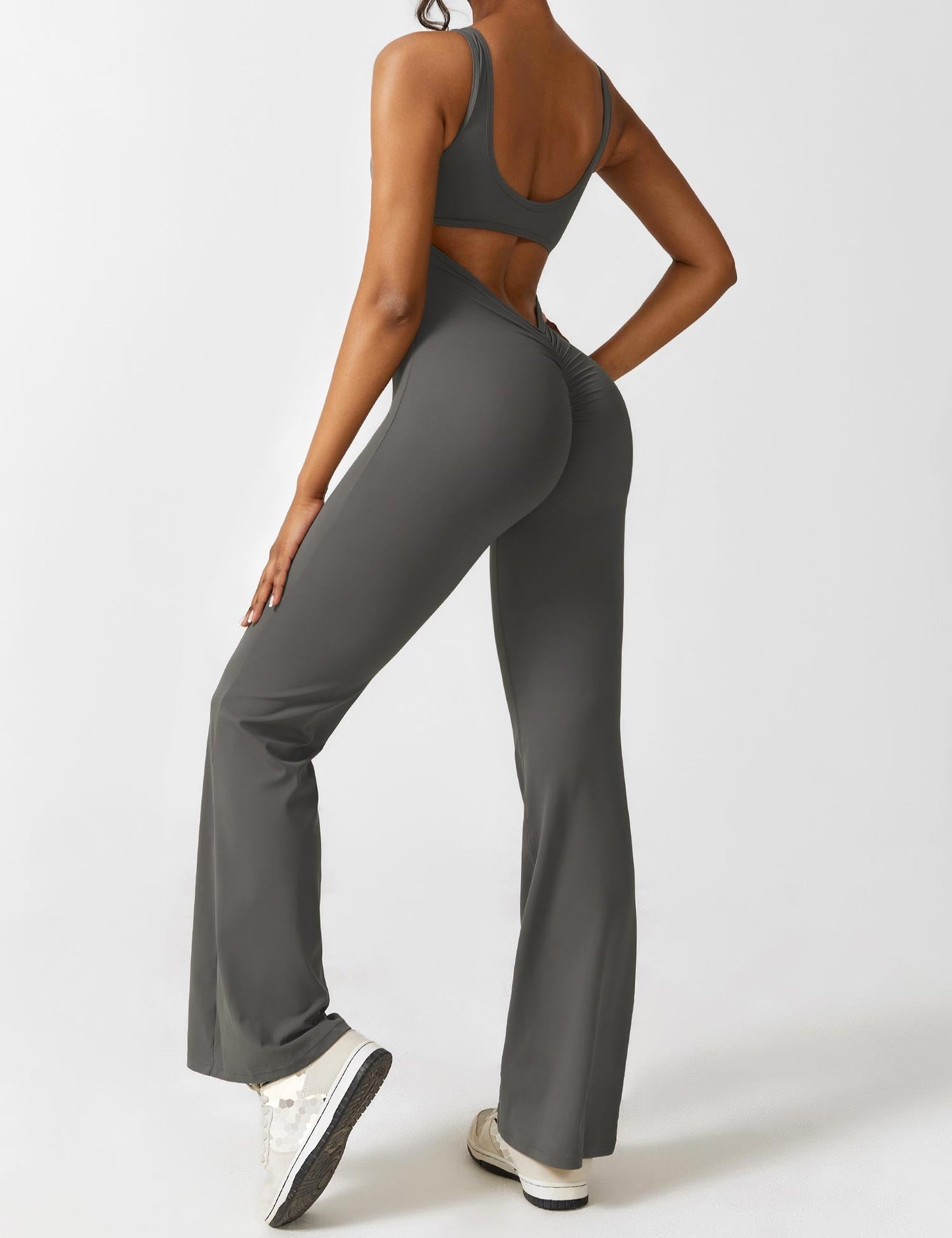 Anni V-neck flared jumpsuit