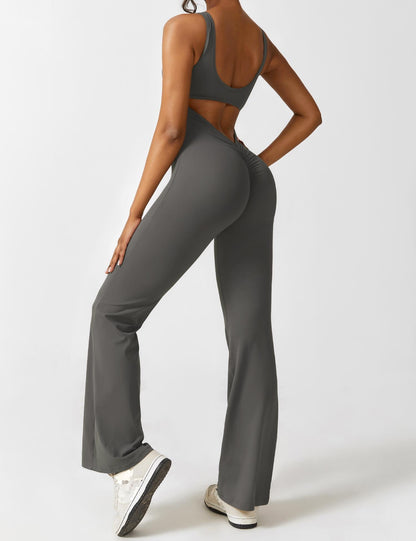 Anni V-neck flared jumpsuit