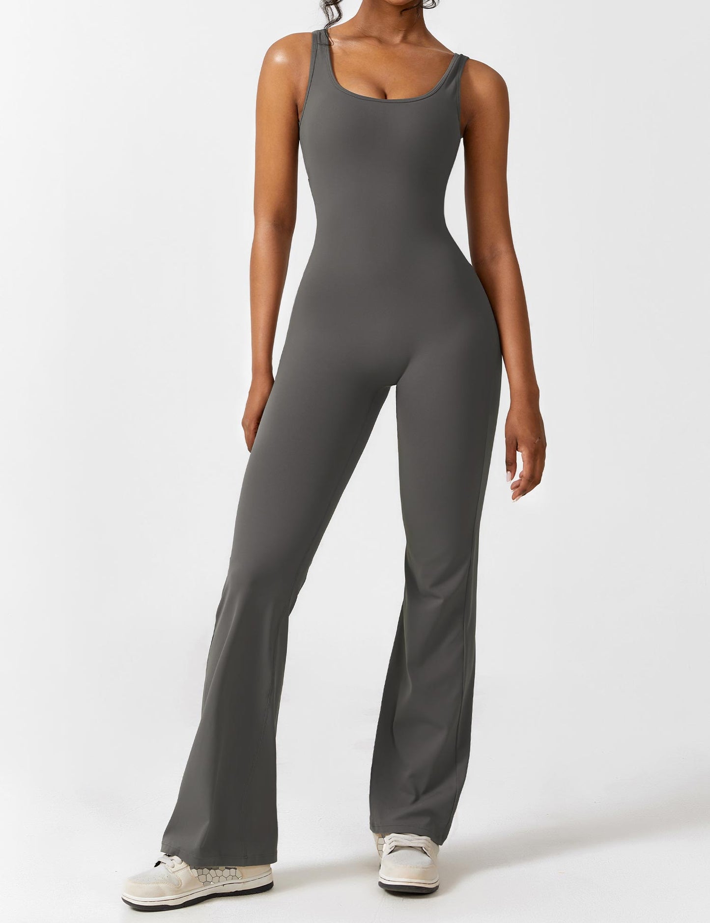 Anni V-neck flared jumpsuit