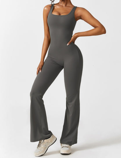 Anni V-neck flared jumpsuit