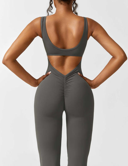 Anni V-neck flared jumpsuit