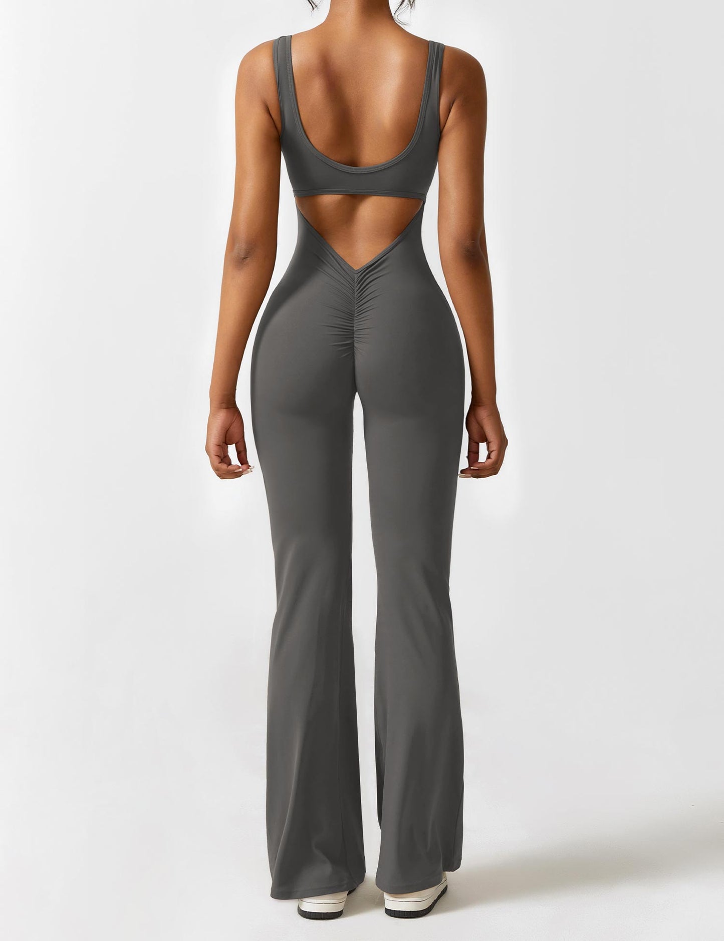 Anni V-neck flared jumpsuit